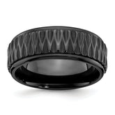 Black Zirconium Polished 8mm Grooved Band